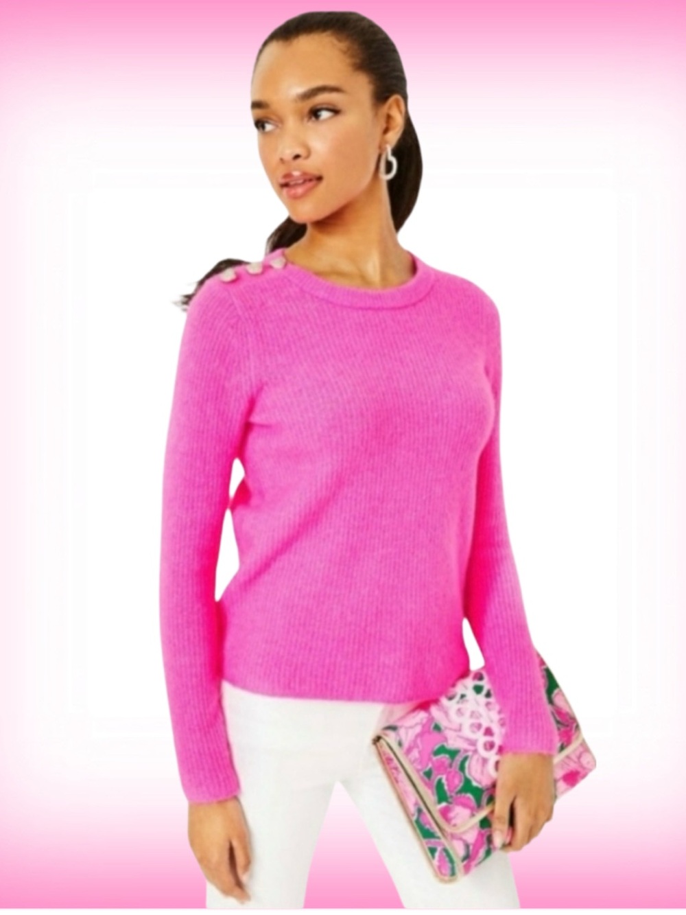 Lilly Pulitzer NWT Morgen Sweater Lilac Rose Size XS